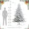 Glitzhome® 7.5ft Pre-Lit Flocked Full Fir Artificial Christmas Tree, Multicolor LED Lights